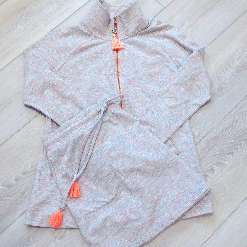 Lily Pulitzer oversized top grey,coral,pink skirt